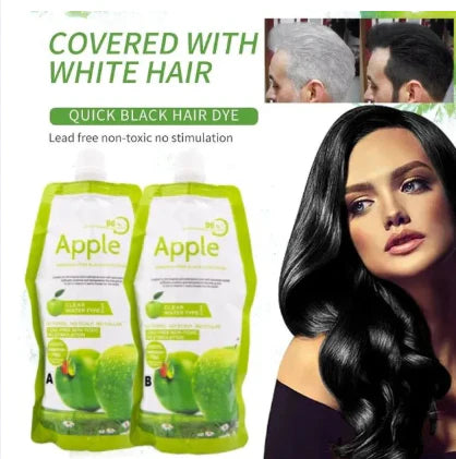 Apple Ammonia-Free Black Hair Cream, 100% Organic Black Hair Dye- Natural Black Hair Color cream Hair Dye